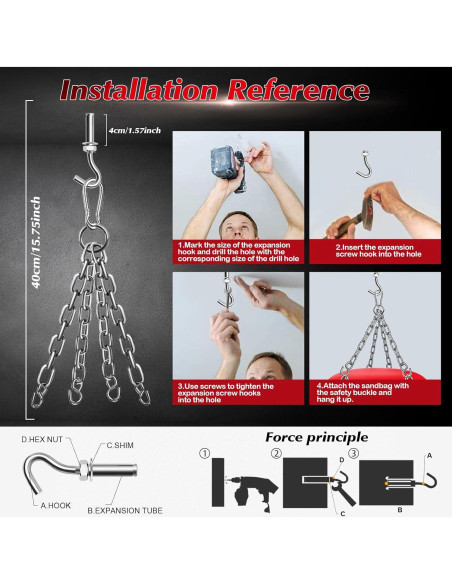 Bolsa de Boxeo Colgante YORWHIN 4FT + Guantes 12OZ + Accesorios