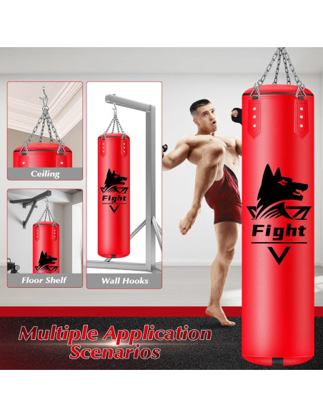 Bolsa de Boxeo Colgante YORWHIN 4FT + Guantes 12OZ + Accesorios