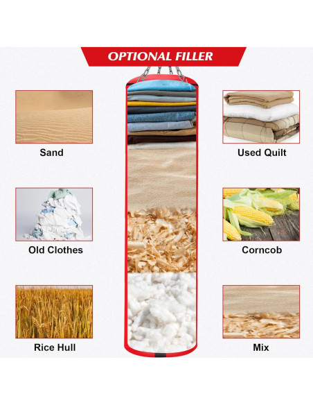 Bolsa de Boxeo Colgante YORWHIN 4FT + Guantes 12OZ + Accesorios