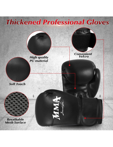 Bolsa de Boxeo Colgante YORWHIN 4FT + Guantes 12OZ + Accesorios