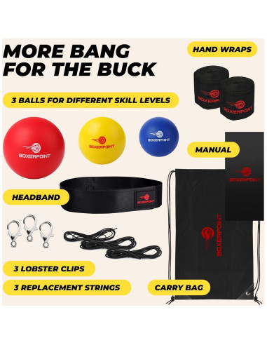 Bola de Reflexión para Boxeo Niños BOXERPOINT - Kit Completo