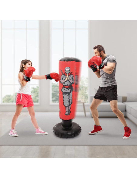 Bolsa de Boxeo Inflable EagleStone 119.88 cm con Guantes