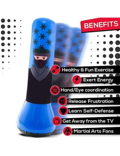 Saco de Boxeo Inflable Whoobli Ninja 119 cm para Niños 2