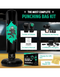 Saco de Boxeo Inflable The Household Best 160 cm con Guantes 2