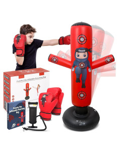 Saco de Boxeo Inflable para Niños YGA Sports 160 cm Rojo
