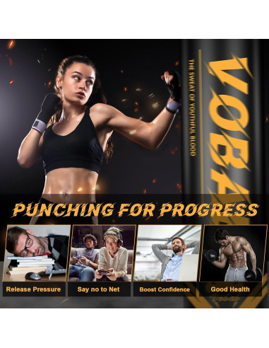 Bolsa de Boxeo Pesada SPOXING 70" Ajustable para Adultos