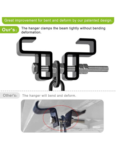 Abrazadera de Viga de Acero SELEWARE con Mosquetón 2 Paquetes