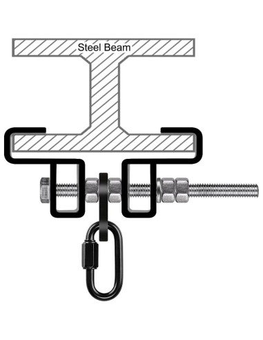 Abrazadera de Viga de Acero SELEWARE con Mosquetón 2 Paquetes