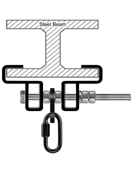 Abrazadera de Viga de Acero SELEWARE con Mosquetón 2 Paquetes