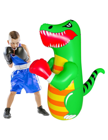 Bolsa de Boxeo Inflable OLNIEZZL Dinosaurio 119.4 cm para Niños