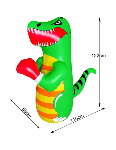 Bolsa de Boxeo Inflable OLNIEZZL Dinosaurio 119.4 cm para Niños