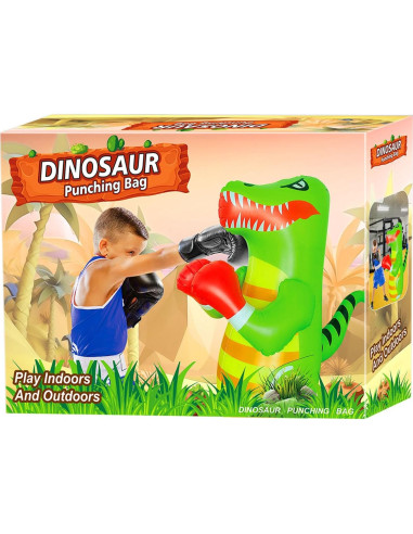 Bolsa de Boxeo Inflable OLNIEZZL Dinosaurio 119.4 cm para Niños