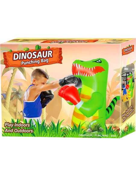 Bolsa de Boxeo Inflable OLNIEZZL Dinosaurio 119.4 cm para Niños