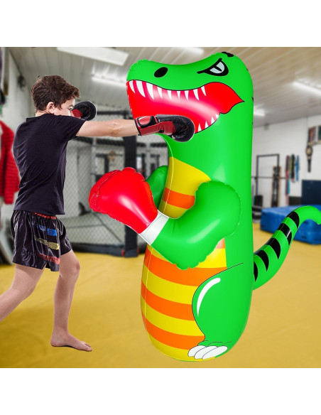 Bolsa de Boxeo Inflable OLNIEZZL Dinosaurio 119.4 cm para Niños