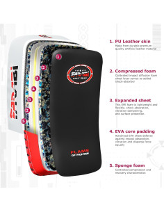 Pad de Entrenamiento Curvado Farabi Sports 36x19cm Rojo/Blanco 2