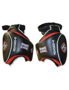 Guardia de Muslo Muay Thai Ring to Cage Ajustable Negro/Rojo