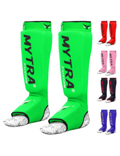 Protector de Espinillas Mytra Fusion S/M Verde Kick Boxing
