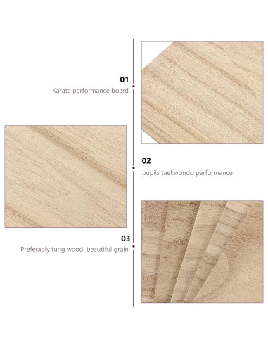 10 Tablas de Rompimiento de Madera SENTOP para Karate y Taekwondo