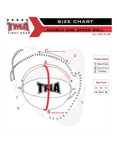 Bola de Velocidad de Boxeo Doble Extremo TMA 30cm