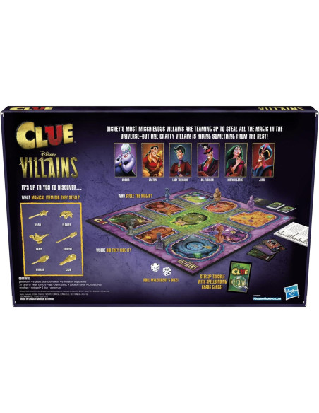 Juego de Mesa Clue Villanos de Disney Hasbro 2-6 Jugadores Juego de Mesa Clue Villanos de Disney Hasbro 2-6 Jugadores