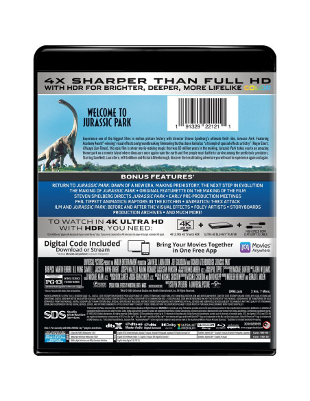 Jurassic Park - 4K Ultra HD + Blu-ray + Digital - Steven Spielberg Jurassic Park - 4K Ultra HD + Blu-ray + Digital - Steven Spielberg