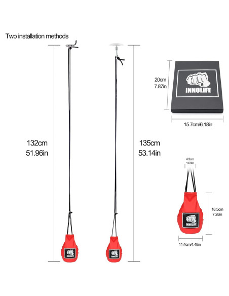 Bolsa de Esquiva de Boxeo INNOLIFE de Piel PU Roja 1.13 kg