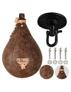 Bolsa de Velocidad FISTRAGE de Cuero para Boxeo y MMA 53x30cm