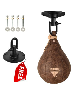 Bolsa de Velocidad FISTRAGE de Cuero para Boxeo y MMA 53x30cm 2