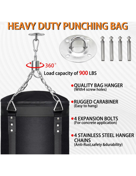 Saco de Boxeo Colgante PARPIQ 4FT + Guantes 12oz + Soporte