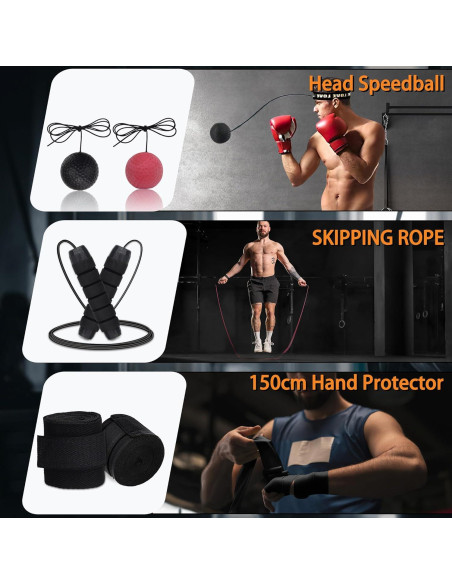 Saco de Boxeo Colgante PARPIQ 4FT + Guantes 12oz + Soporte