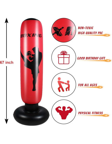 Saco de Boxeo Inflable SUNSHINE-MALL 170cm para Niños