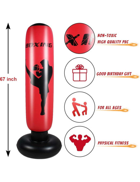 Saco de Boxeo Inflable SUNSHINE-MALL 170cm para Niños