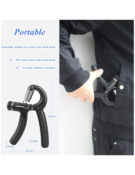 Entrenador de Fuerza de Mano Duomspiace 11-132 lbs Ajustable