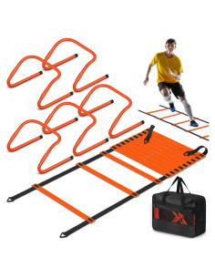 Set de Entrenamiento de Velocidad y Agilidad SMTPDT - 5 Vallas y Escalera 6.1m