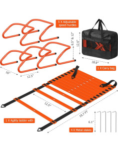 Set de Entrenamiento de Velocidad y Agilidad SMTPDT - 5 Vallas y Escalera 6.1m 2