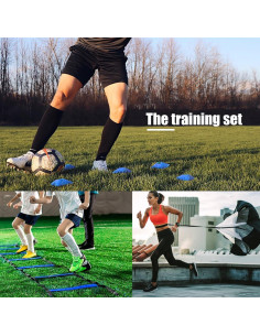 Conjunto de Entrenamiento de Velocidad YCRRVAE - 6.1m Escalera, 12 Conos 2