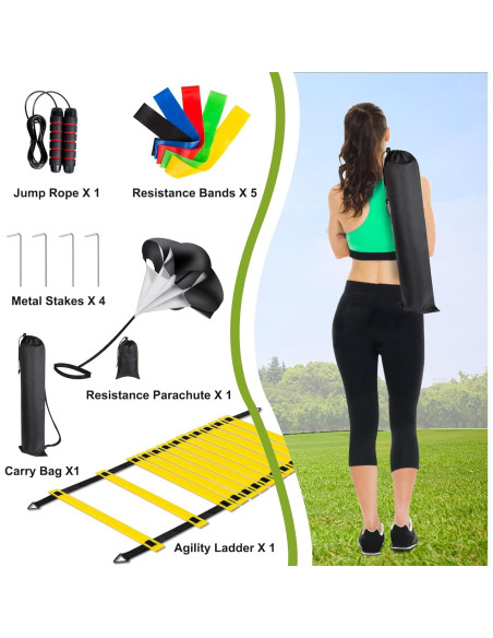 Juego de Entrenamiento de Fútbol MIVERYEA - Escalera Agilidad 6.1m