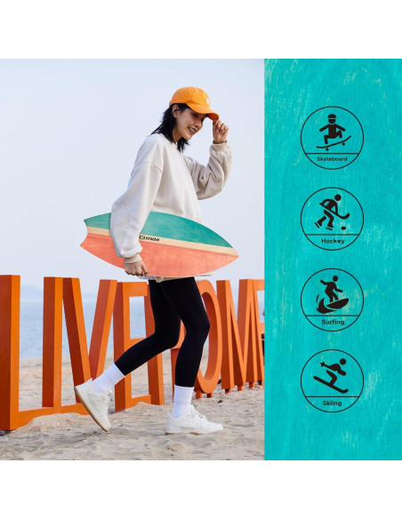 Tabla de Equilibrio XCMAN Verde Cohete con Rodillo Madera Tabla de Equilibrio XCMAN Verde Cohete con Rodillo Madera