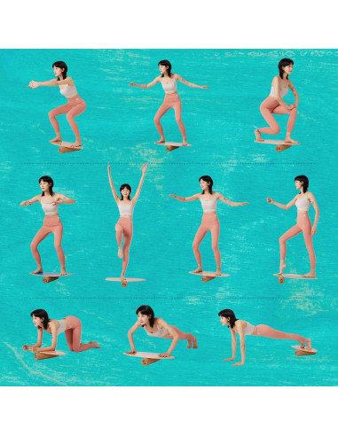 Tabla de Equilibrio XCMAN Verde Cohete con Rodillo Madera