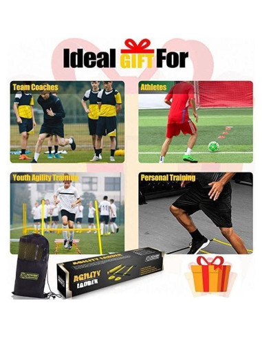 Escalera de Agilidad POWER GUIDANCE 6.1m con Conos - Entrenamiento