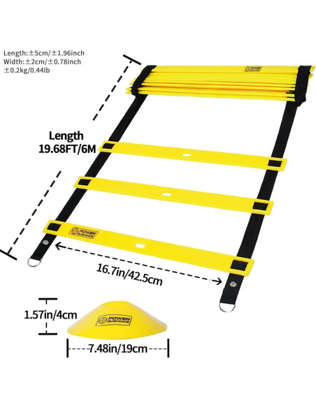 Escalera de Agilidad POWER GUIDANCE 6.1m con Conos - Entrenamiento