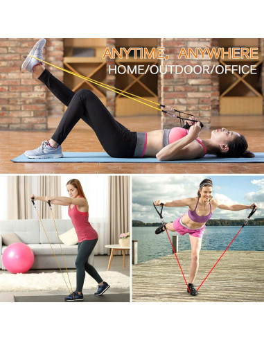 Juego de Bandas de Resistencia AGM con Mangos y Anclaje