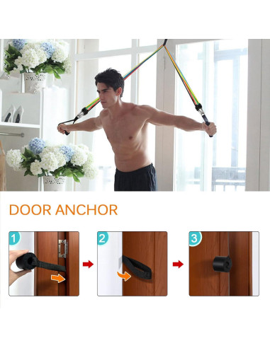 Juego de Bandas de Resistencia AGM con Mangos y Anclaje