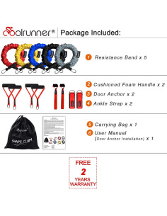 Coolrunner Juego de Bandas de Resistencia 14 PCS 9-68kg 2