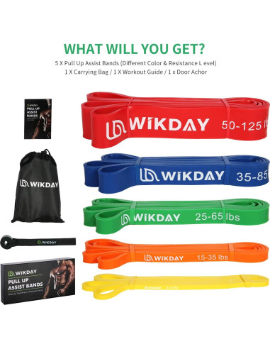 Bandas de Resistencia WIKDAY W-RB-HQ Multicolor 3.6-56.7 kg