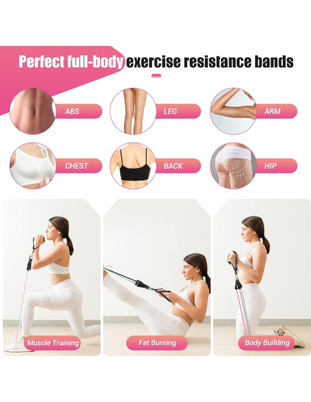 Bandas de Resistencia COFOF para Mujeres - 5 Niveles, 10-45 kg