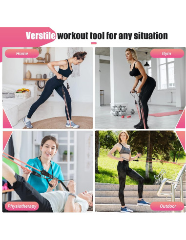 Bandas de Resistencia COFOF para Mujeres - 5 Niveles, 10-45 kg