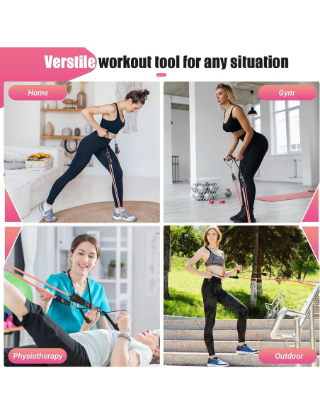 Bandas de Resistencia COFOF para Mujeres - 5 Niveles, 10-45 kg