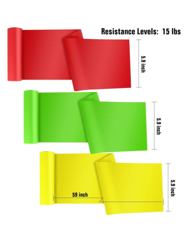 Paquete de 3 Bandas de Resistencia HAIBEI 150 cm Antideslizantes