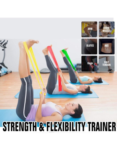 Paquete de 3 Bandas de Resistencia HAIBEI 150 cm Antideslizantes